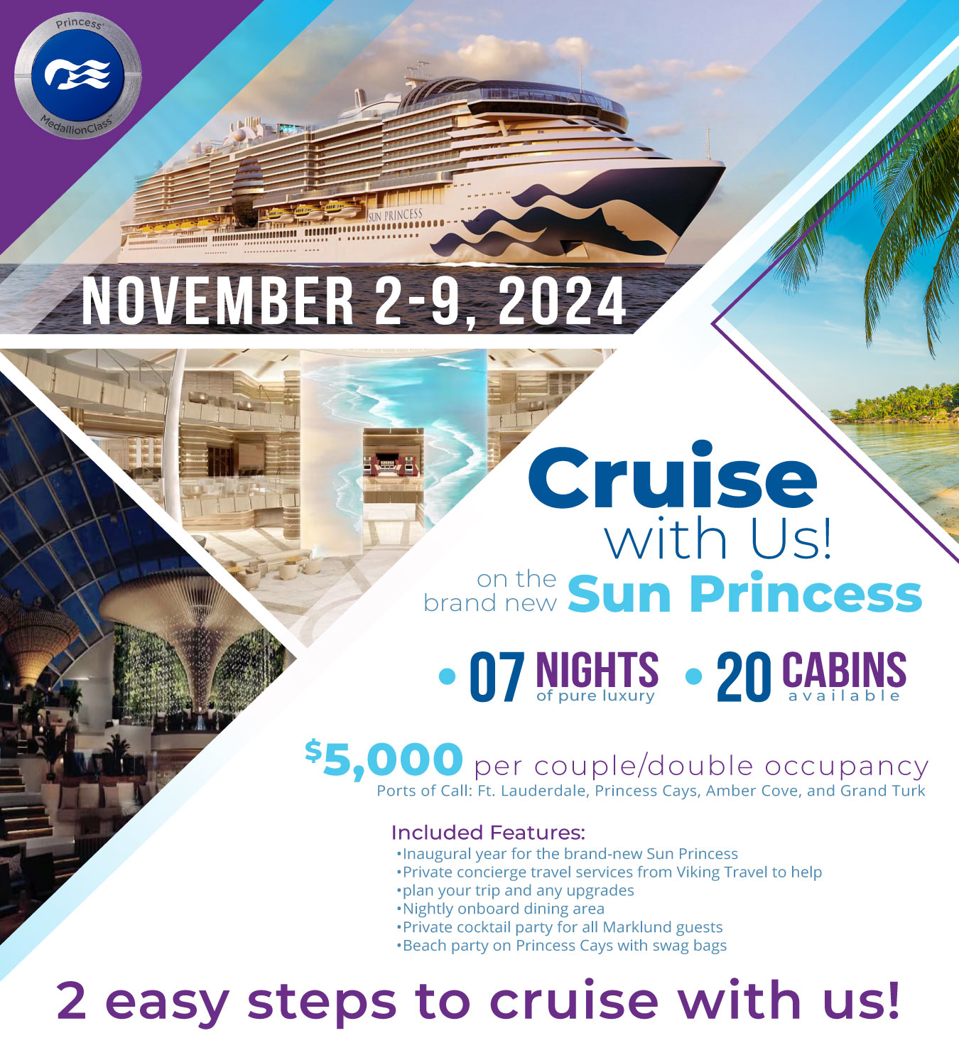 Cruise with us on the brand new Sun Princess