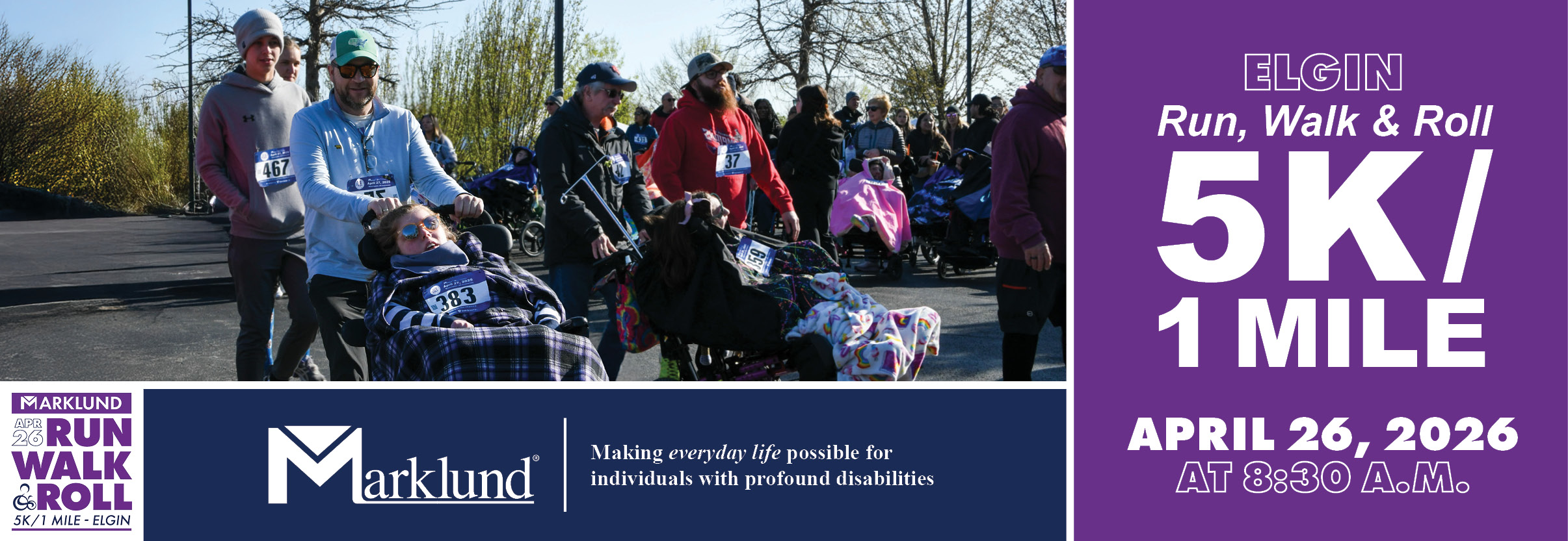 2026 RWR-E Webpage Header Elgin 5K Run, Walk & Roll 5k/ 1 Mile April 26, 2026